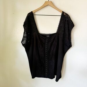 Torrid | Short Sleeve Lace Accent Corset Top